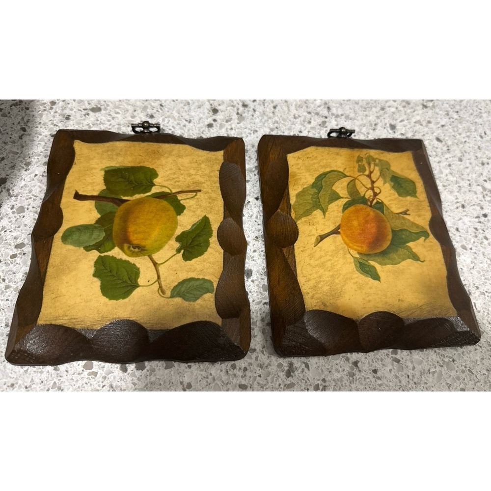 Vintage Wooden "Fruits" Wall Art 6"x5"